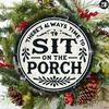 Vintage Metal Porch Plaque Round Wall Art Rustic Home Decor 7.8 Inch Retro Sign