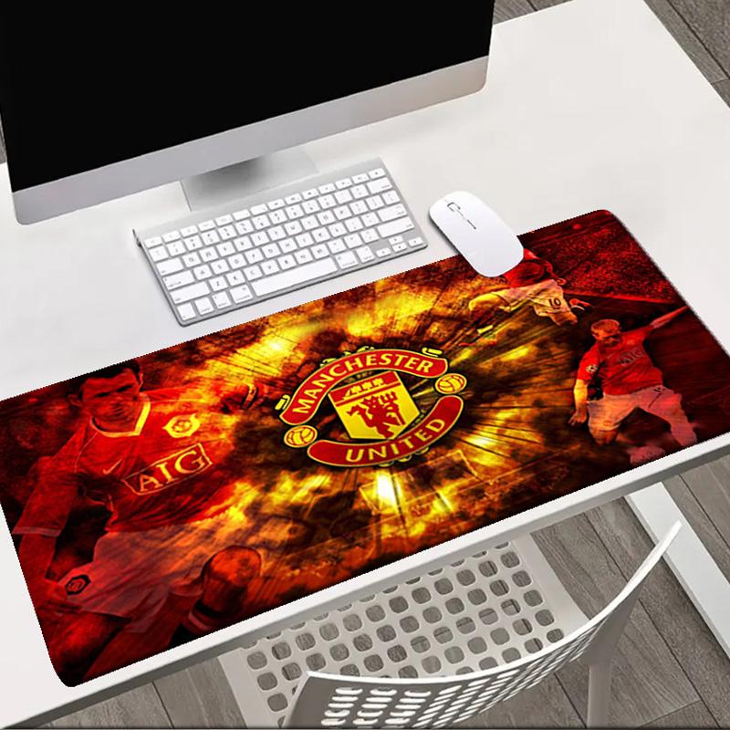 Football Manchester Crest Mouse Pad Office Desk Mat, Gaming Mouse Pad Mousepad, Keyboard pad,Heavy-Duty Non-Slip Rubber Backing, Gift