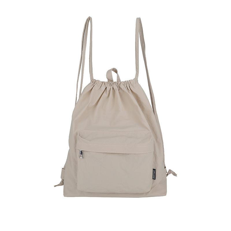 Schoolbag nylon drawstring new bundle bag pocket backpack lightweight large capacity urban simple double shoulder casual women's bag