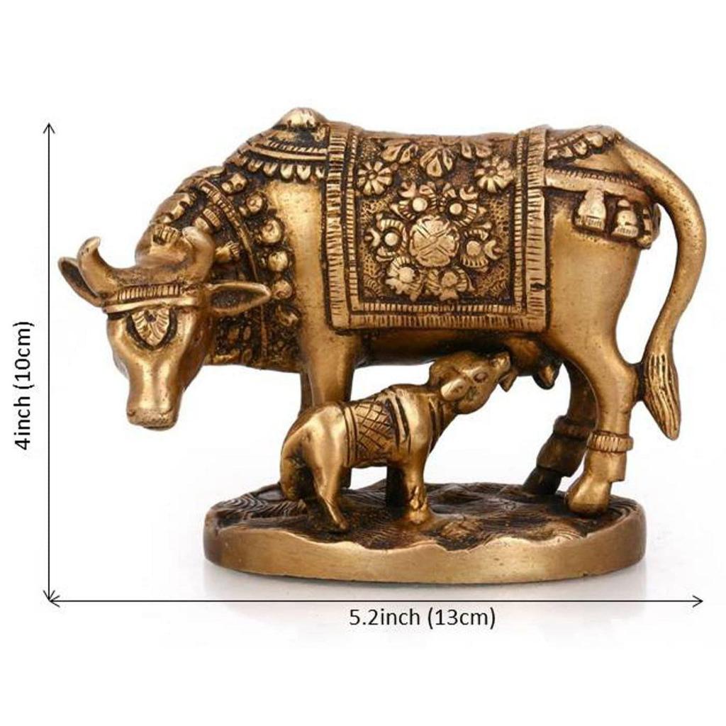 Beautiful Brass Kamdhenu Cow and Calf