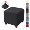 1Pc T-Shape Jacquard Square Stool Cover Ottoman Stool Cover Elastic Solid Color Sofa Footrest Slipcovers For Living Room El