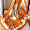 Foulard in raso di seta con stampa a catena da 70 cm per donna, fazzoletto stampato, bandana quadrata da testa per donna, scaldacollo piccolo, Hijab, signora, ragazza