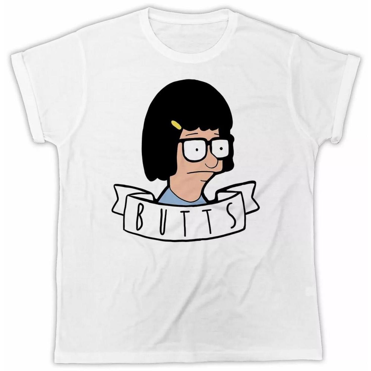 

BOB S BURGER BUTTS T-Shirt Retro Cool Gift Tee Cartoon Movie TV UK Unisex T-Shirt S чёрный