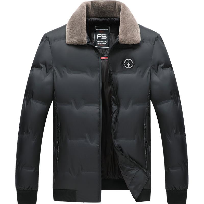Fashionable Wool Collar Men's Cotton Jacket Winter Jacket Thickened Short Warm Cotton Jacket Lapel Cotton Jacket Casual