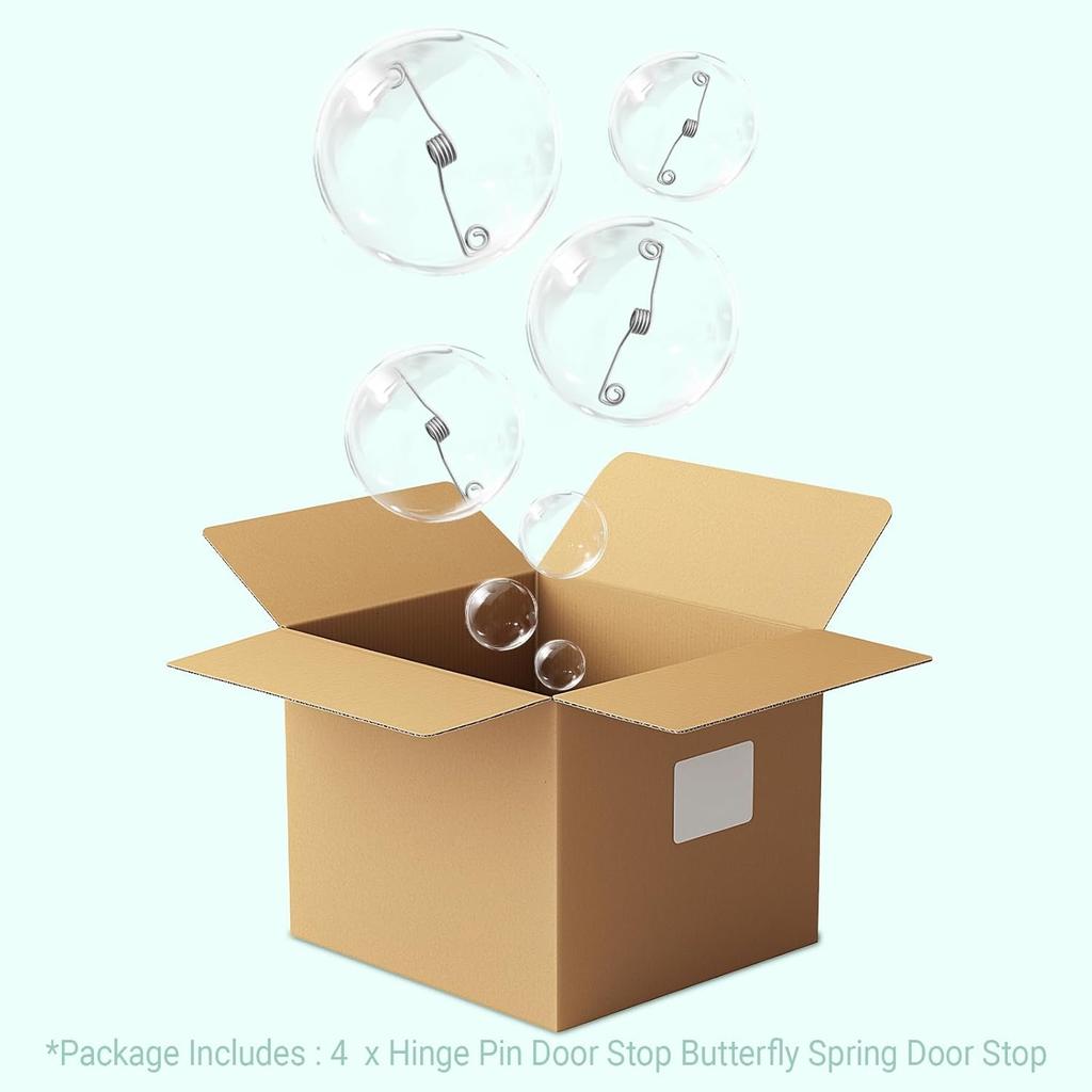 Hinge Pin Door Stop Butterfly Spring for Most Residential Door Use, for Keep Door Open (4 Pack)