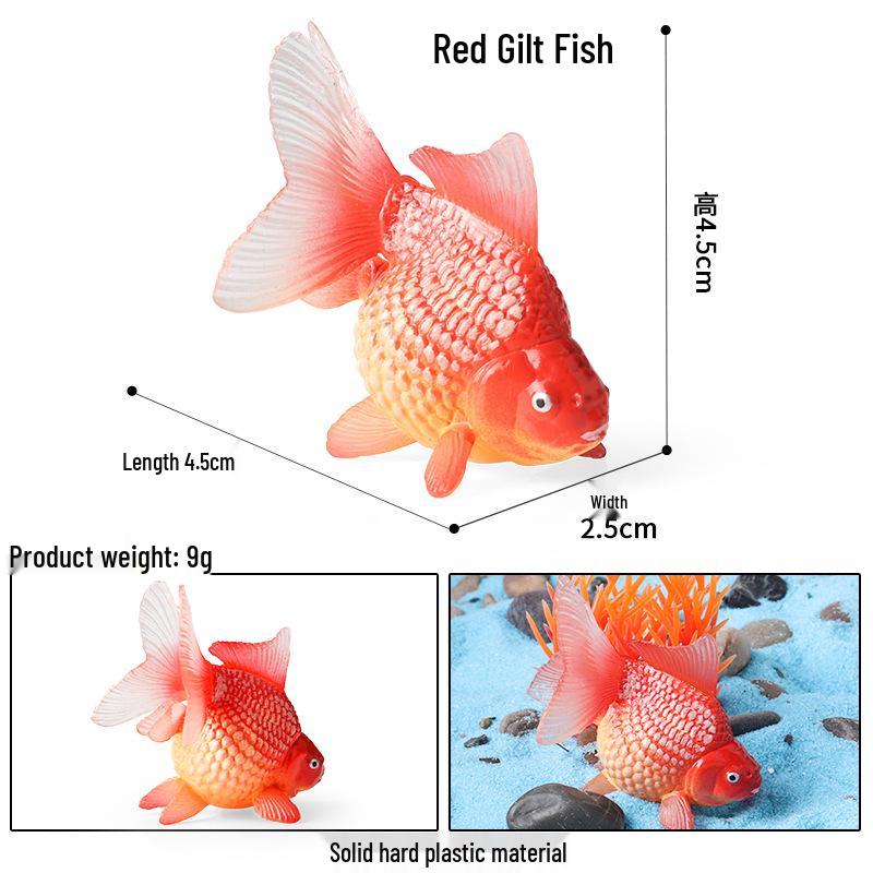 Realistic Red Crown Goldfish Tank Ornament: Calico Dragon Eye