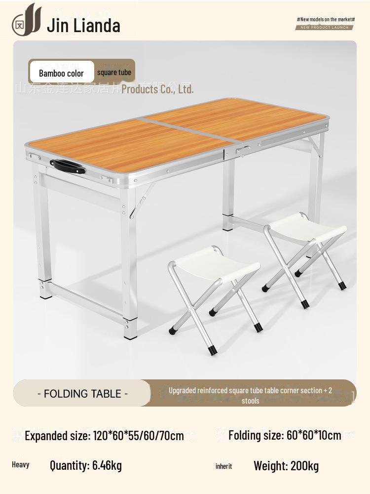 Přenosný multifunkční hliníkový skládací stůl pro stolování a venkovní použití