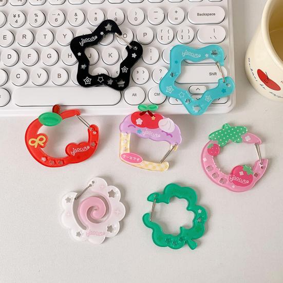Carabiner Keychain Star Strawberry Cake Shape Key Chain Hook Everyday Carry Accessory