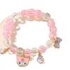 Sanrio Cinnamoroll Crystal Beaded Bracelet - Handmade Cartoon Gift for Female Students, Friends, and Couples.
