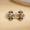 Drop Diamond Oval Silver Needle Earrings Court Earrings Earrings