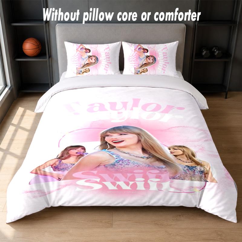 Set Biancheria da Letto Design Taylor Swift 1 Copripiumino + 2 Federe Morbido Traspirante Biancheria da Letto per la Casa