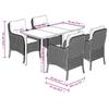 Vidaxl 5-Cz. Garden Furniture Set With Cushions, Black, Poly Rattan