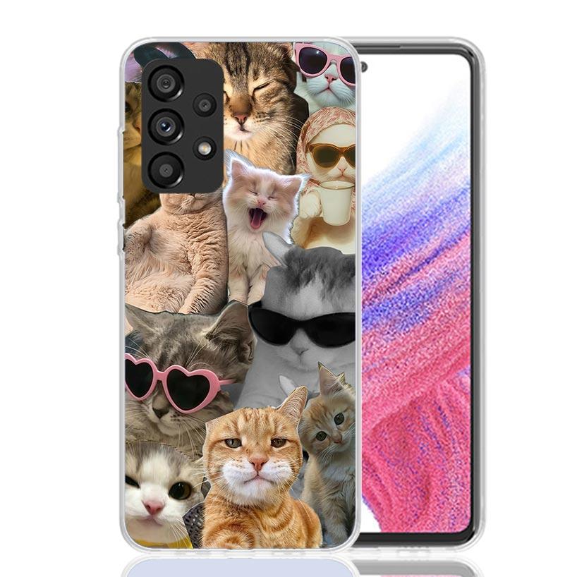 Crying Cat Memes Phone Case For Samsung Galaxy A52 A32 A22 A12 A02S A50S A30S A51 A31 AA71 Note 20 Ultra 10 S10 Plus Galaxy A52