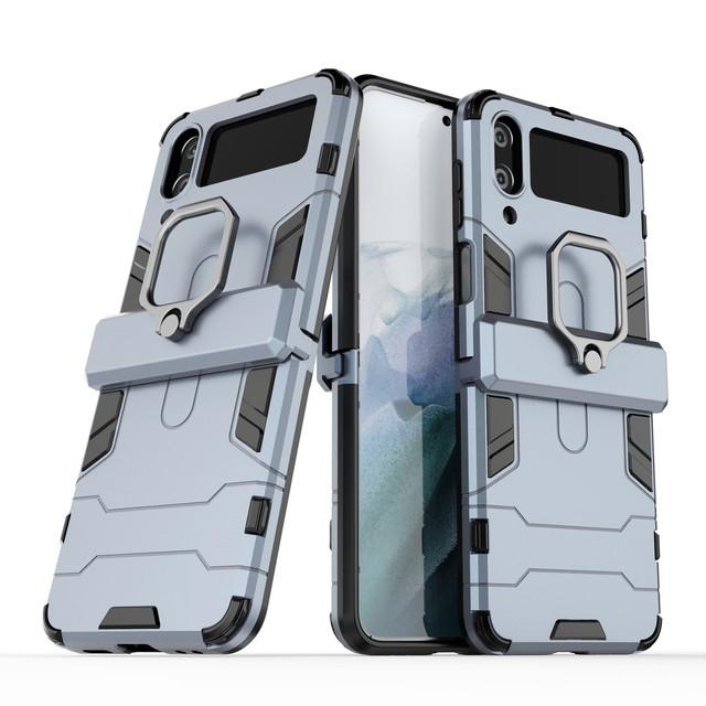 

Чехол-подставка с металлическим кольцом для Samsung Galaxy Z Flip4 5g Flip 4 Zflip4, чехол с точным вырезом и защитой от падения для Samsung Z Flip4 for Samsung Z Flip 4 темно-синий