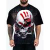 T-shirt Casual à Manches Courtes et Col Rond pour Homme - Impression Couleur 3D - Mode Casual