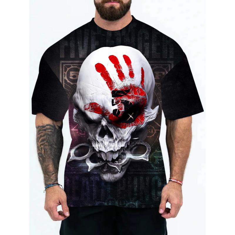 T-shirt Casual à Manches Courtes et Col Rond pour Homme - Impression Couleur 3D - Mode Casual