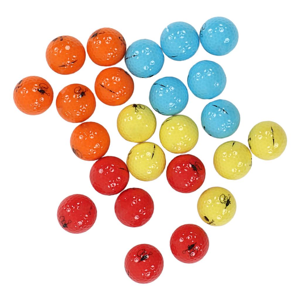 Sada 24 golfových míčků, gumové, barevné, odolné, 2vrstvé, golfové míčky pro hráčky začátečníků