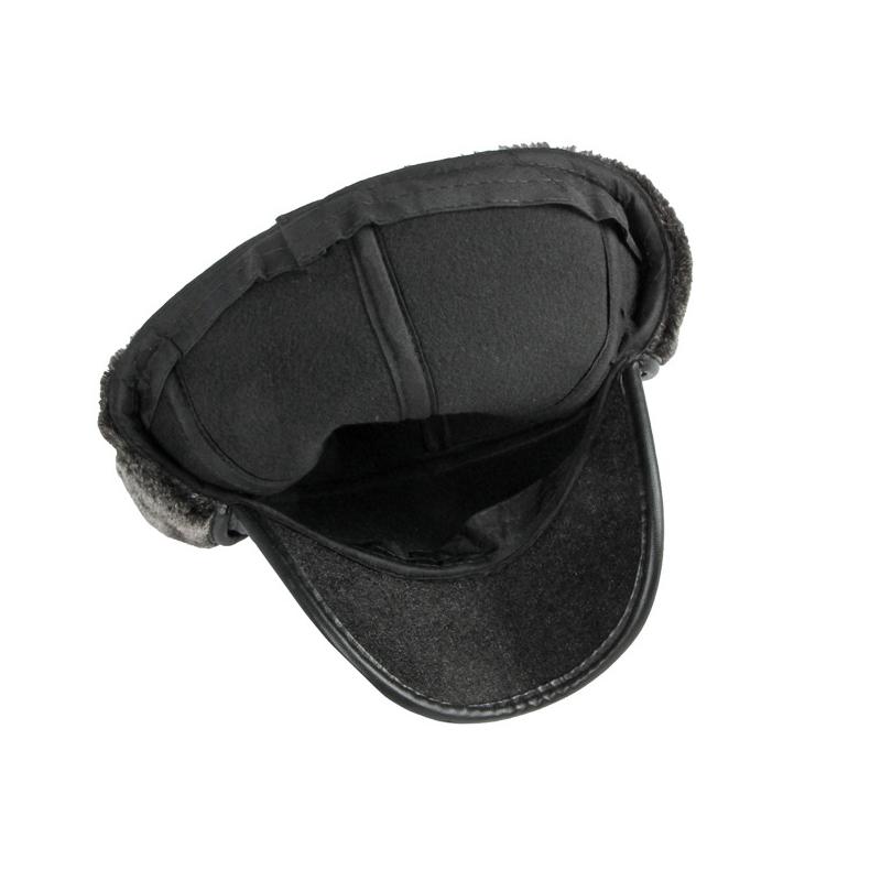Middle-aged Elderly Cap Men's Autumn Winter Ear Protection Warm Cap Cap Cap Pu Leather Plush Baseball Cap Lei Feng Cap