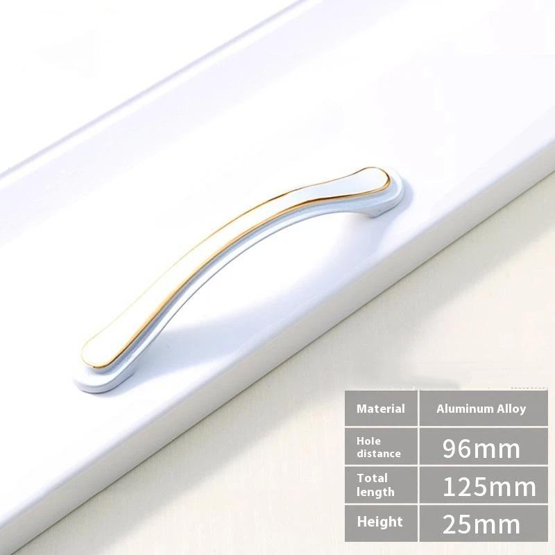 Modern Nordic Cabinet Handles White Amber Aluminum Alloy Black Drawer Pulls For Furniture Door Knocker