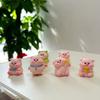 Pig Ornament Small Pink Piglet Synthetic Resin Figurine with Raincoat Yellow Duck Micro Landscape Ornament