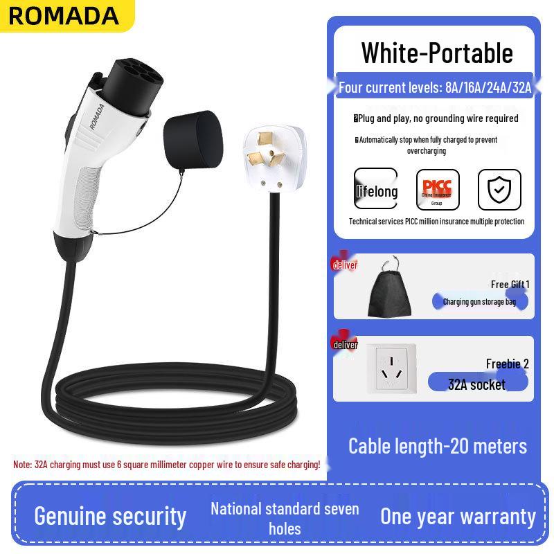 ROMADA Tragbares 3,5/7kW Elektroauto-Ladegerät für BYD-Fahrzeuge