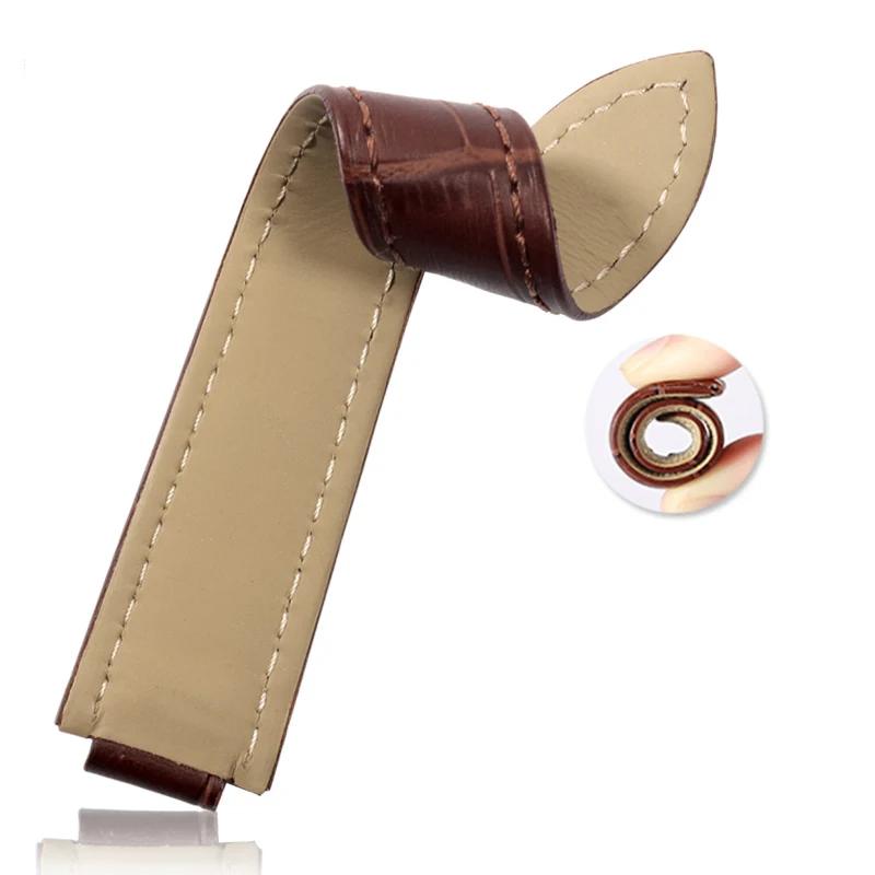 Dermis Watch Band Men For Cartier Blue Balloon Large, Medium and Small Convex Leather Women's Watch Strap14.8/16.8/18.11/20.12