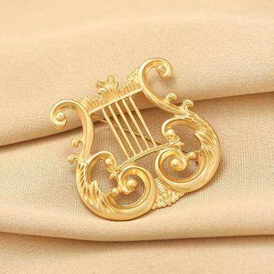 Accessorio con Design Arpa Metallo Liscio Spilla per Donna, Spilla da Giacca di Alta Gamma e Sofisticata, Corsage di Nicchia