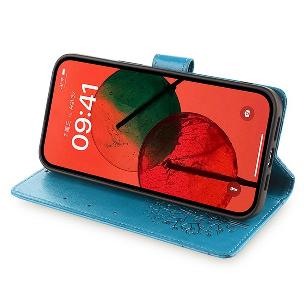 For iPhone 17 Pro Max Case PU Leather Wallet Phone Cover Tree Deer Imprinted