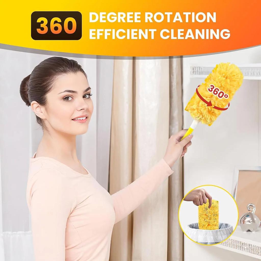 Double Sided 360 ° Electrostatic Precipitator for Cleaning Dust Spider Web Cleaning Disposable Feather Duster Roof and Desktop