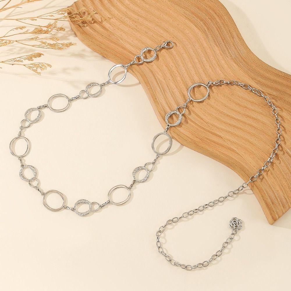 Runde Kettenglieder Taillenkette Verstellbare Kette Körperkette Geschenke Taillengürtel für Kleider