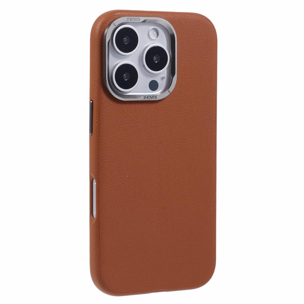 For iPhone 16 Pro Max Case PU Leather Coated PC Anti-Scratch Phone Cover