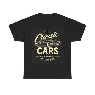 Oldtimer Ölverlust T-Shirt Lustiges Papa-Geschenk Garage Unisex Schweres Baumwoll-T-Shirt