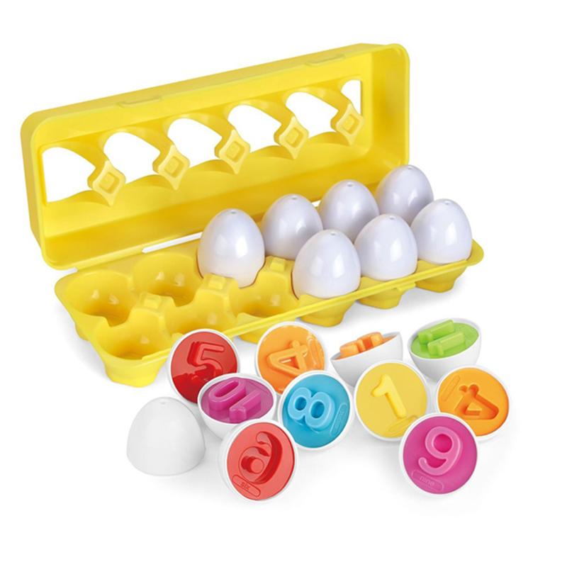 Montessori Matching Eggs Toy Shape & Color Sorting Puzzle, Educational Smart Eggs for Toddlers 1-3Y Baby Fine Motor Skills Toys