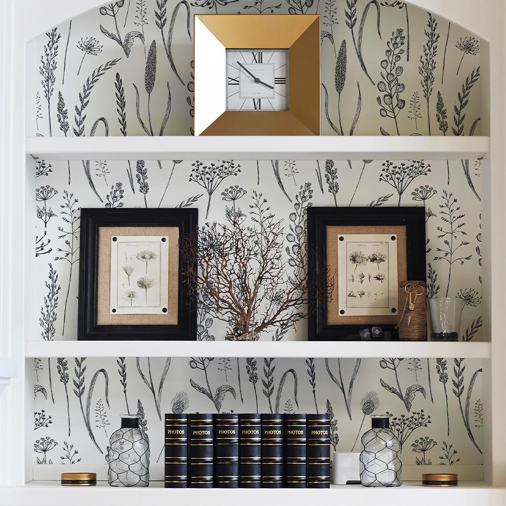 White Sketch Ear Of Leaf PVC Wallpaper Retro Simple Home Decor Waterproof Contact Paper Chic Flower Removable Wallpaper