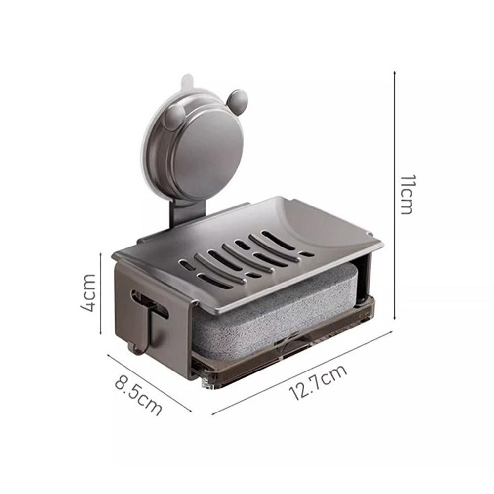 Punch-free Soap Holder Aluminum Alloy Soap Rack Creative Storage Shelf  Kitchen Bathroom Organizer