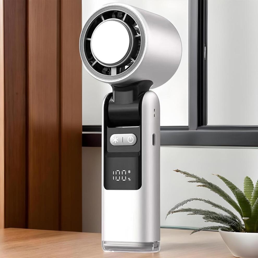 Portable Handheld Fan with LED Display, Foldable Rechargeable Cooling Fan for Outdoor Camping