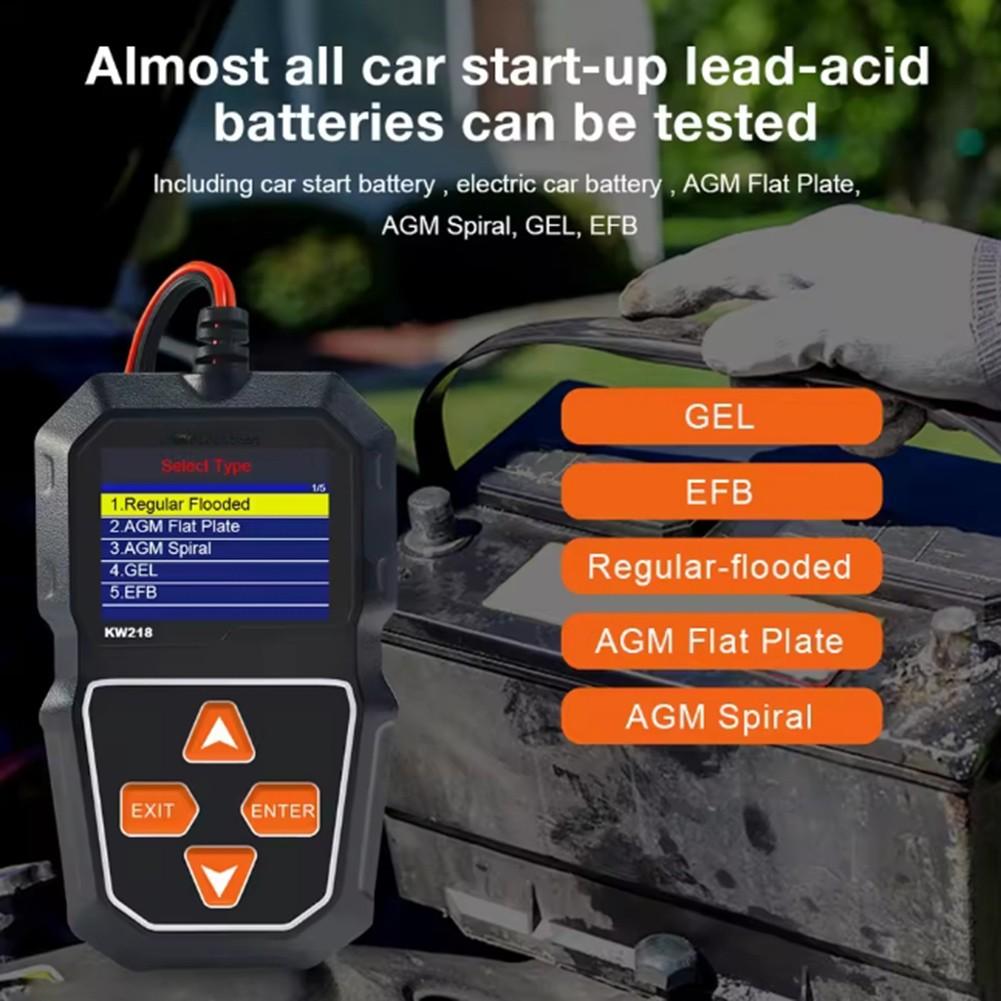 6V 12V Car Battery Tester KW218 with Intelligent Chip for Fast Testing