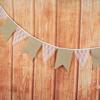 Plum Blossom Lace Floral Linen Triangle Wedding Banner