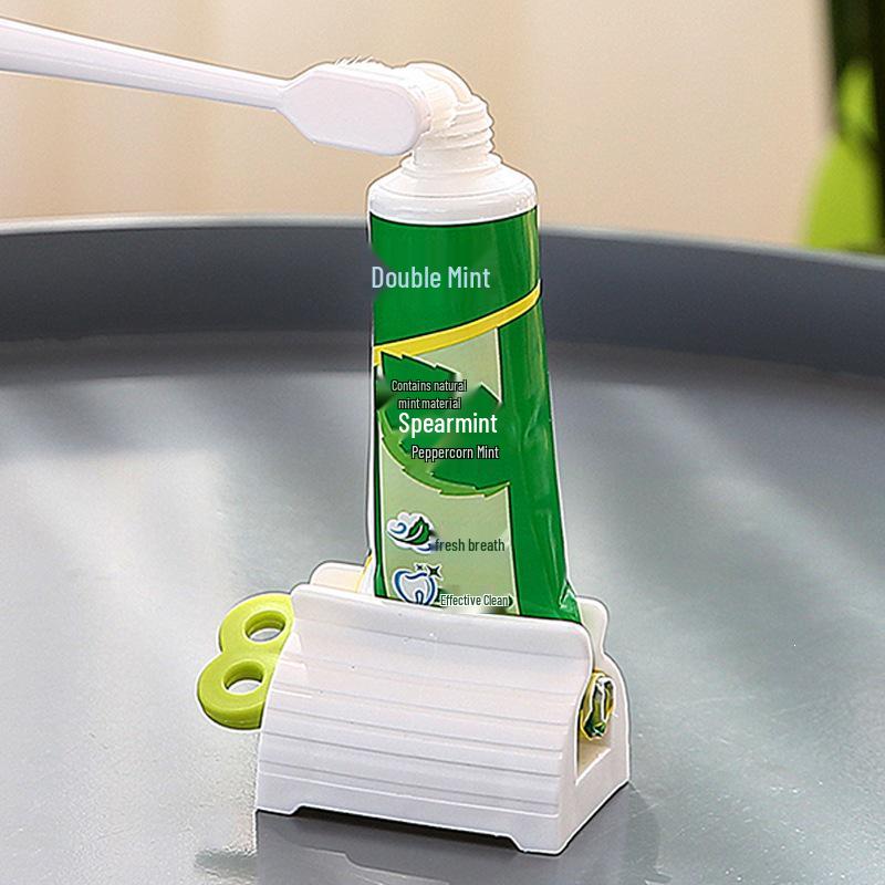 Lazy Toothpaste & Cleanser Squeezer: Effortless Manual-Assist Press for Easy Dispensing.