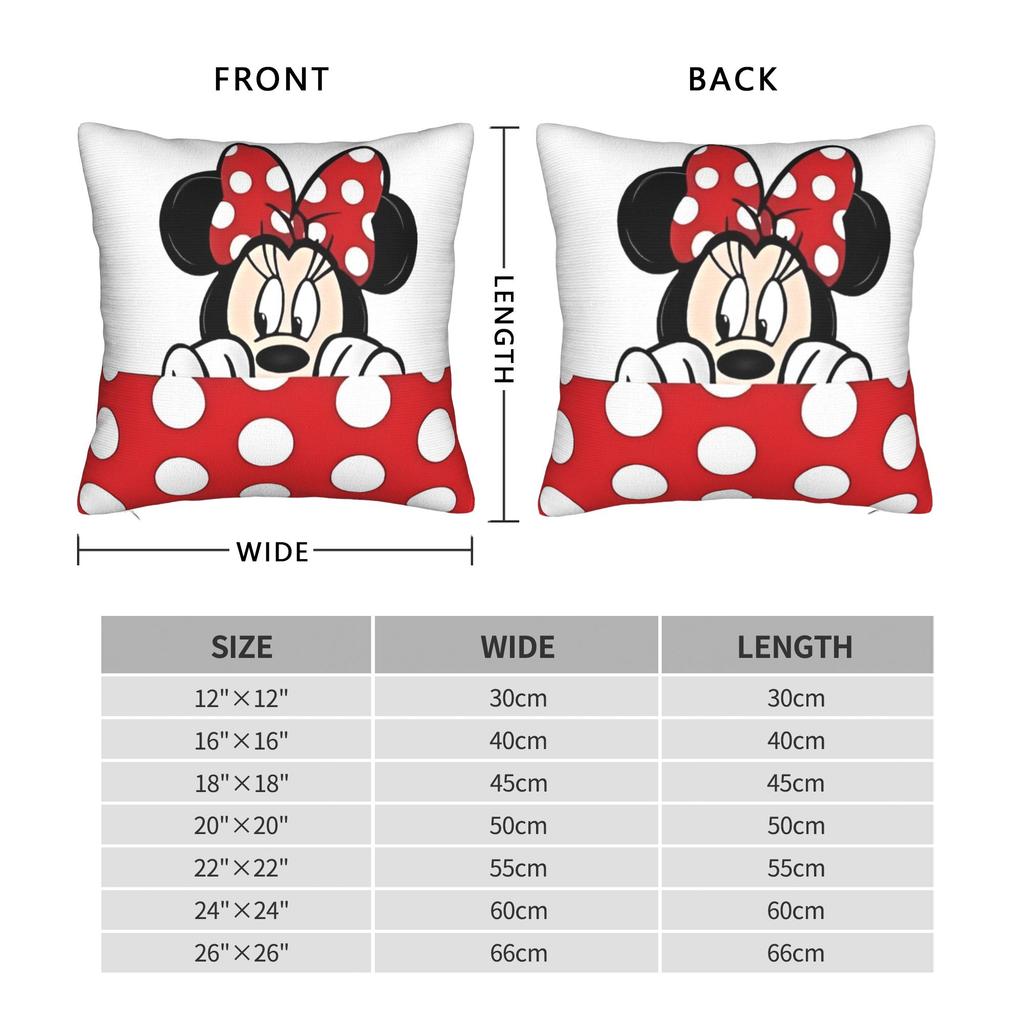 Mickey Minnie Tecknad Kuddfodral Polyester Kuddfodral Dekorativt Kuddfodral Cover Hem Dragkedja 18'