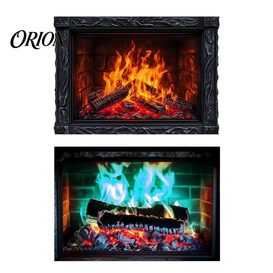 Cozy Living Room Decor Fireplace Flame Wall Decal, Vintage European Background Sticker, Self-Adhesive Waterproof Window Sticker Mural for Dining Space