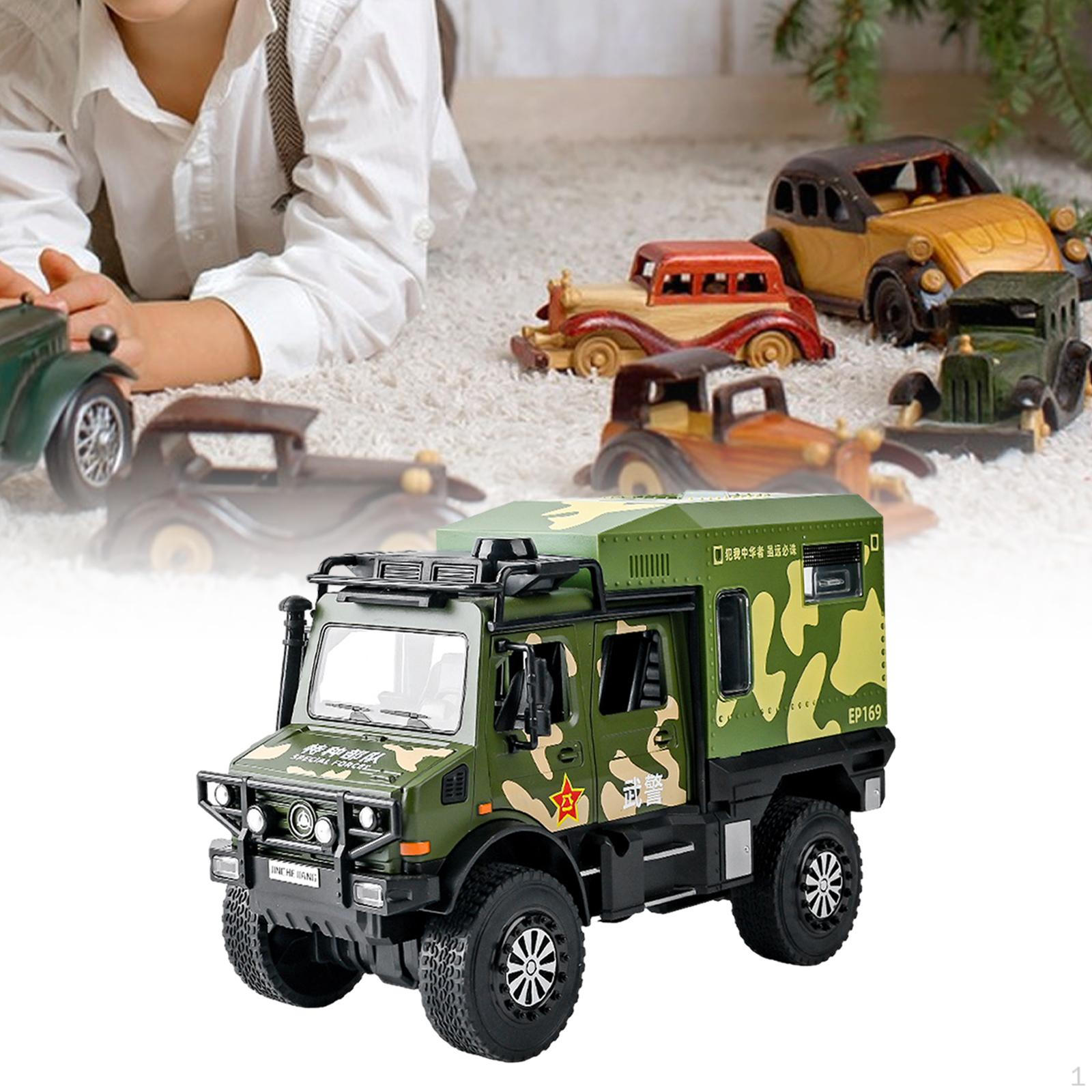 

1:20 коллекционных литых машинок со звуком и светом, игрушечный грузовик из металла для коллекционера зелёный