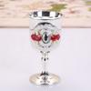 2Pcs Chalice Goblet Metal Shot Glasses Engraving Rose Flower Wine Cup Medieval Drinkware for Party Wedding Decors Gift