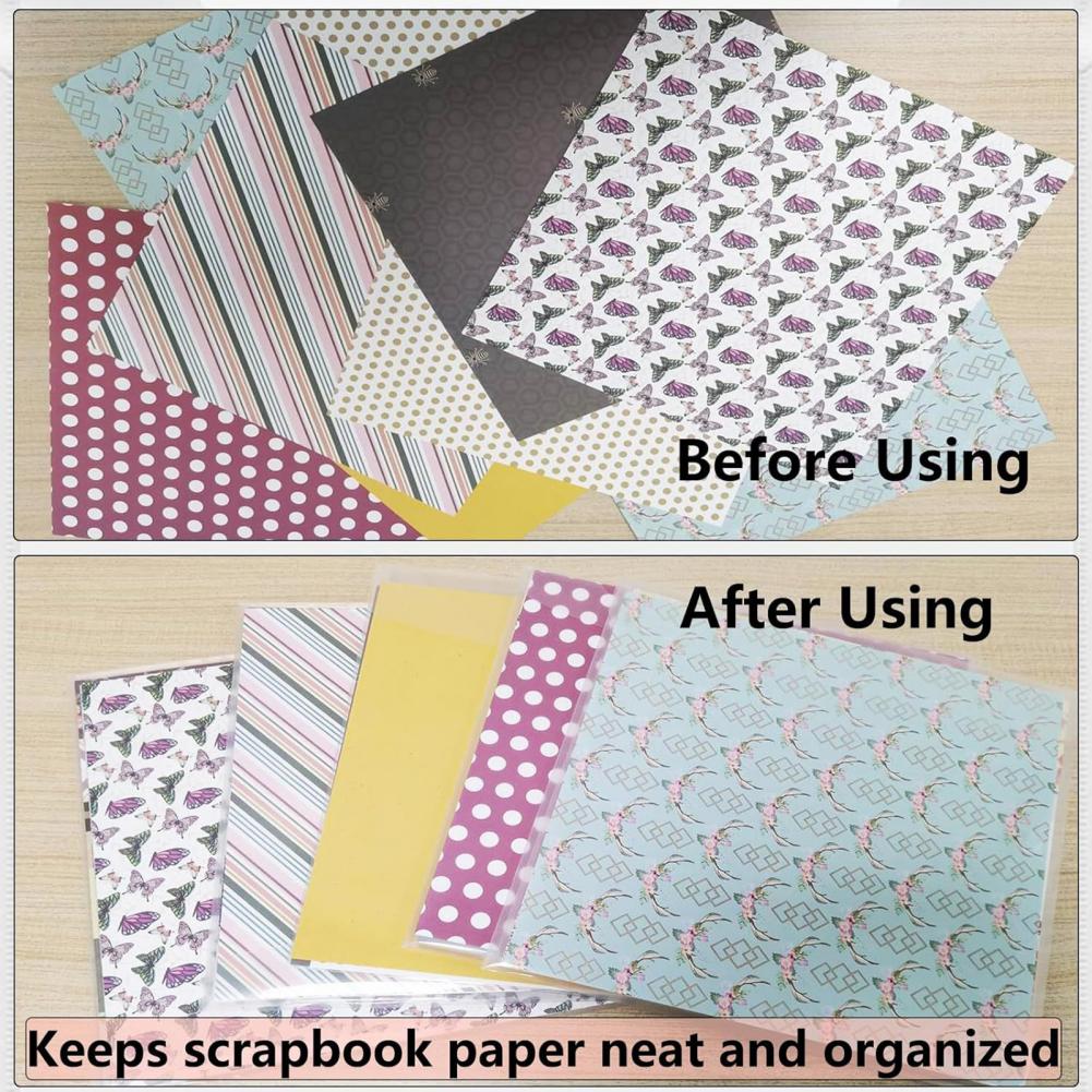 Scrapbook-Aufbewahrungstasche PVC-Scrapbook-Halter 12-teiliges Scrapbook-Papier-Organizer-Set mit Index-Etiketten Papierfalten für Karten