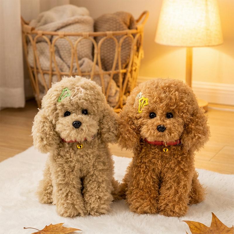 30cm 35cm 40cm Realistic Teddy Dog Lucky Simulation Dog Poodle Plush Toys Handmade Realistic Figure Toy Plush Stuffed Animals