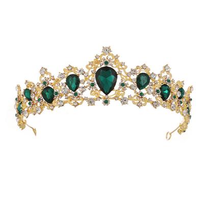 Retro Crown Bridal Crown Wedding Baroque Queen Golden Big Crown Wedding Dress Accessories Jewelry