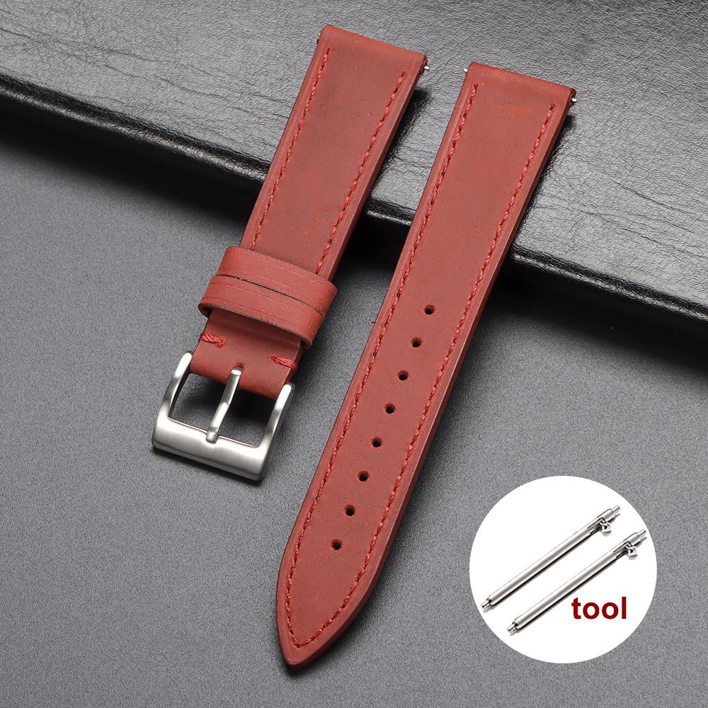 Retro Echtleder Uhrenarmband Schnellverschluss 18mm 19mm 20mm 21mm 22mm Weiches Vintage Braun Uhrenarmband Herren Damen Uhrenarmband