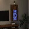 Wall Mounted TV Cabinet with LED Lights Reclaimed Wood Look 30.5 x 30 x 90 cm
