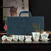 Chinese high-end Dehua suet jade white porcelain tea set Kung Fu teacup office guest cover bowl set