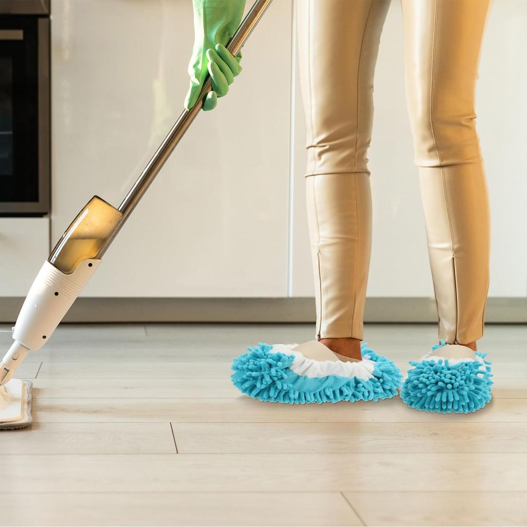 Uxcell Mop Floor Cleaning Shoe Chenille Foot for House Pack of 8 Slippers, Washable, Microfiber, Covers, Duster, Socks, Tools, Cleaning, Fuchsia,